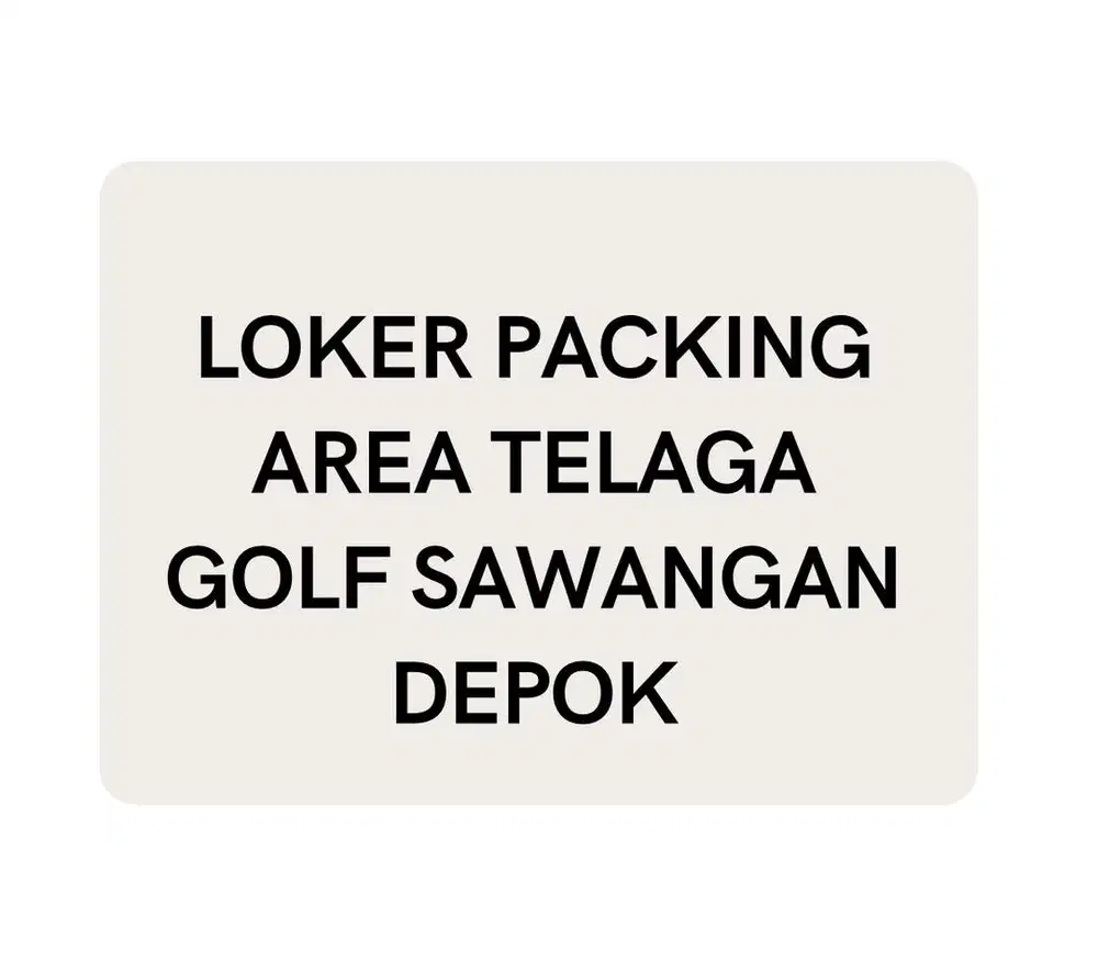Loker packing Sawangan depok