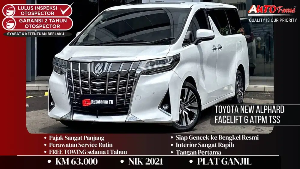 Toyota New Alphard Facelift G ATPM TSS NIK 2021 Akhir