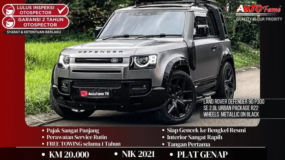 Land Rover Defender 90 P300 SE 2.0L Urban Package R22 Wheels NIK 2021