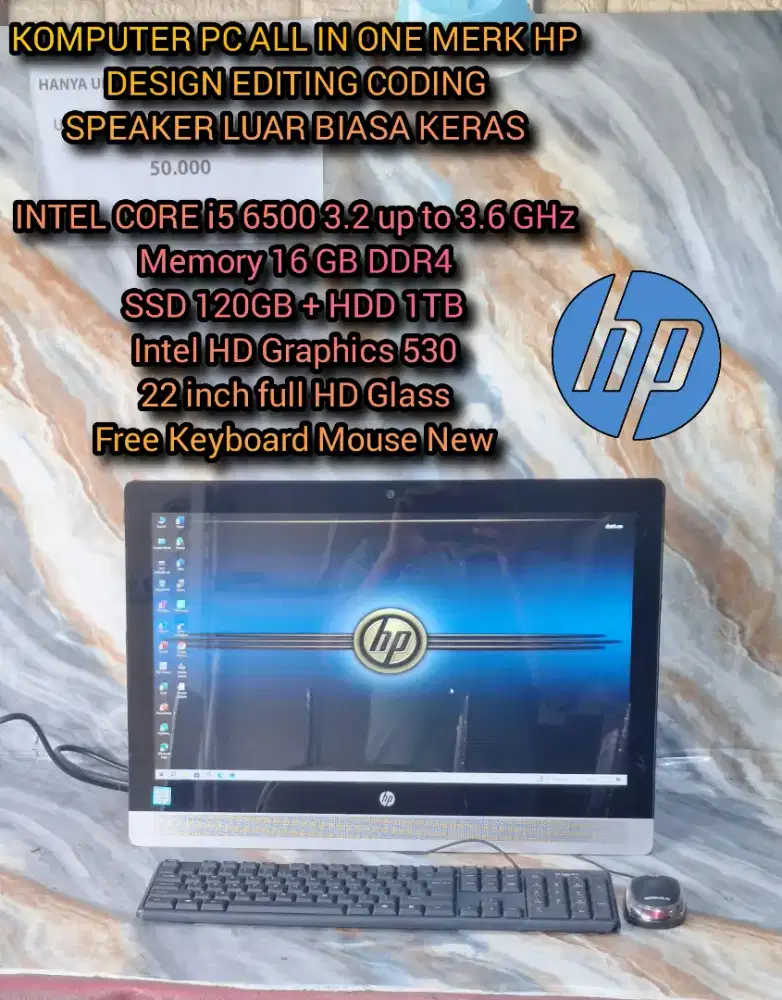 KOMPUTER PC ALL IN ONE HP CORE i5 RAM 16GB DDR4
