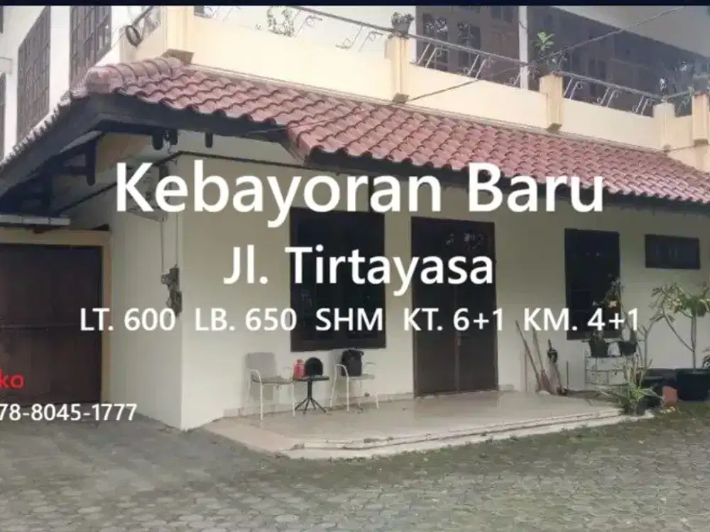 Rumah Asri Lokasi Istimewa Jl. Tirtayasa, Kebayoran Baru