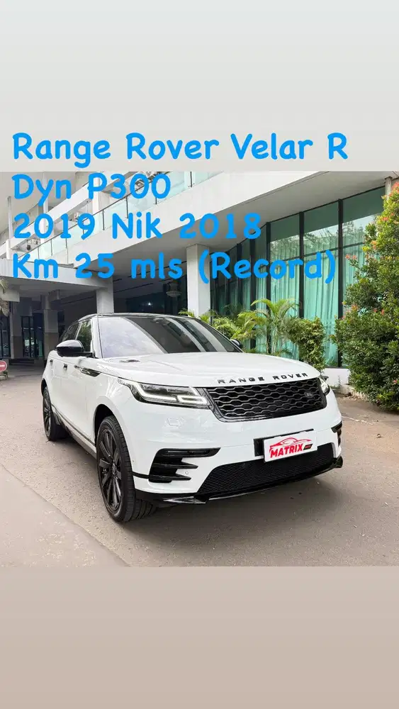 Range Rover Velar R Dyn P300 White 2019 Nik18 Siap pakai