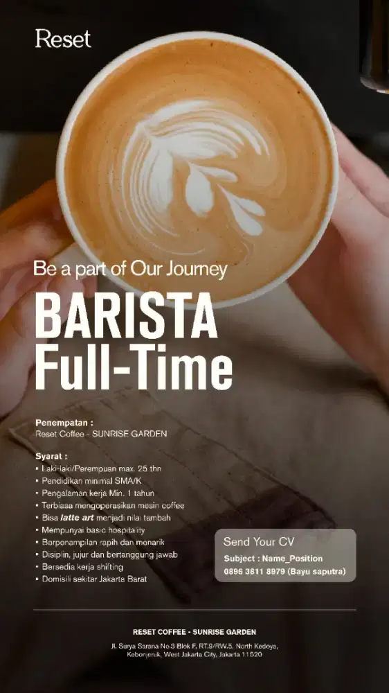 Fulltime Barista/Kitchen