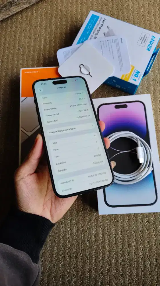 Jual cepat Iphone 14 Promax 256gb Ibox/Digimap lengkap !!