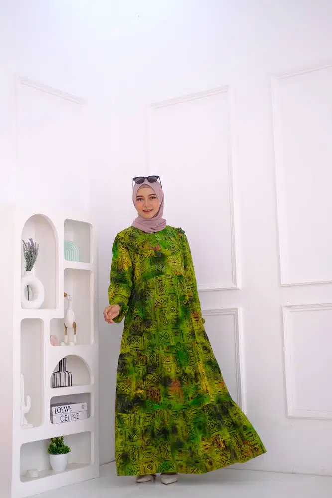 Batik Rayon Hijau Solo Asli