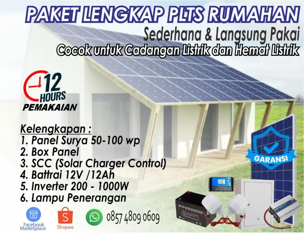 Panel Surya Paket Rumahan / Penerangan Sawah, Kandang Ternak