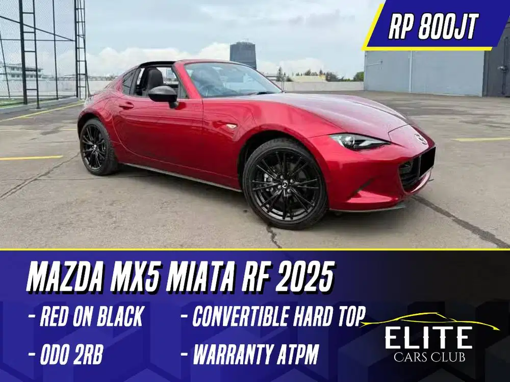 Mazda MX-5 Miata RF Convertible 2025 Red on Black Merah MX5