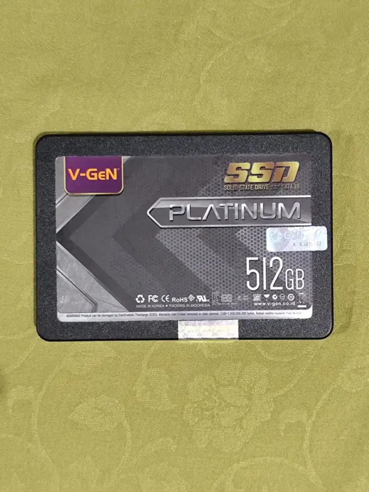SSD SATA III PLATINUM V-GEN 512 GB 100% 100% 0 Hari