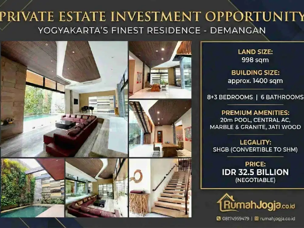 ULTRA RARE PRIME ASSET – LARGE LAND HOLDING IN CENTRAL YOGYAKARTA