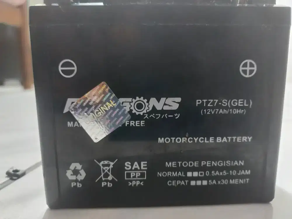 Aki kering motor 12v 7ah nano gel normal