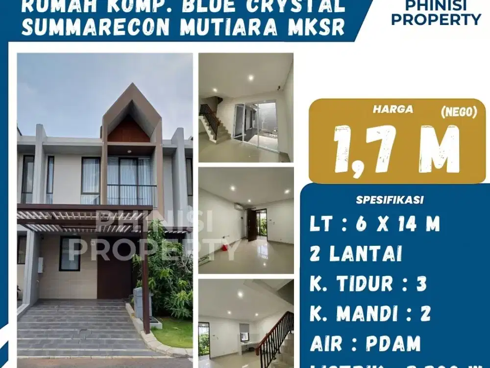DIJUAL RUMAH MURAH DI SUMMARECON MUTIARA CLUSTER BLUE CRYSTAL