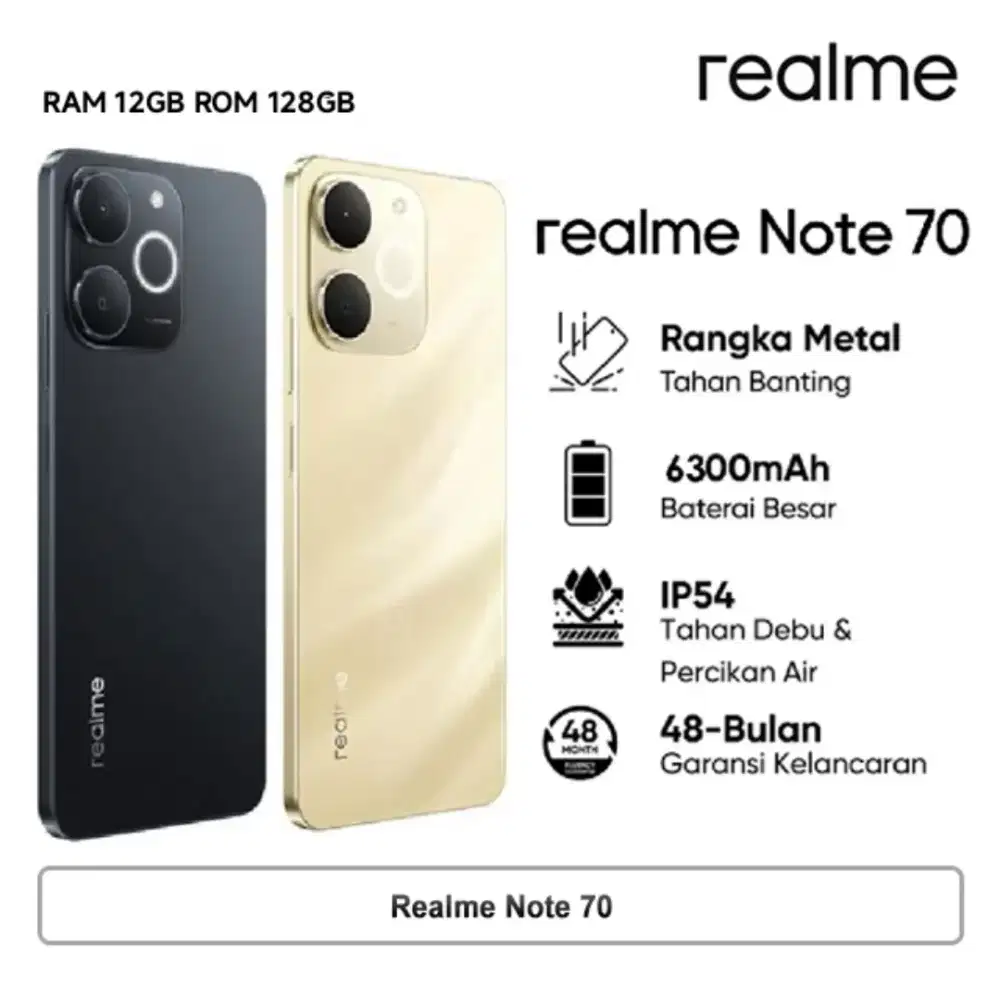 REALME NOTE 70 RAM 12GB ROM 128GB BATERAI 6300mAh