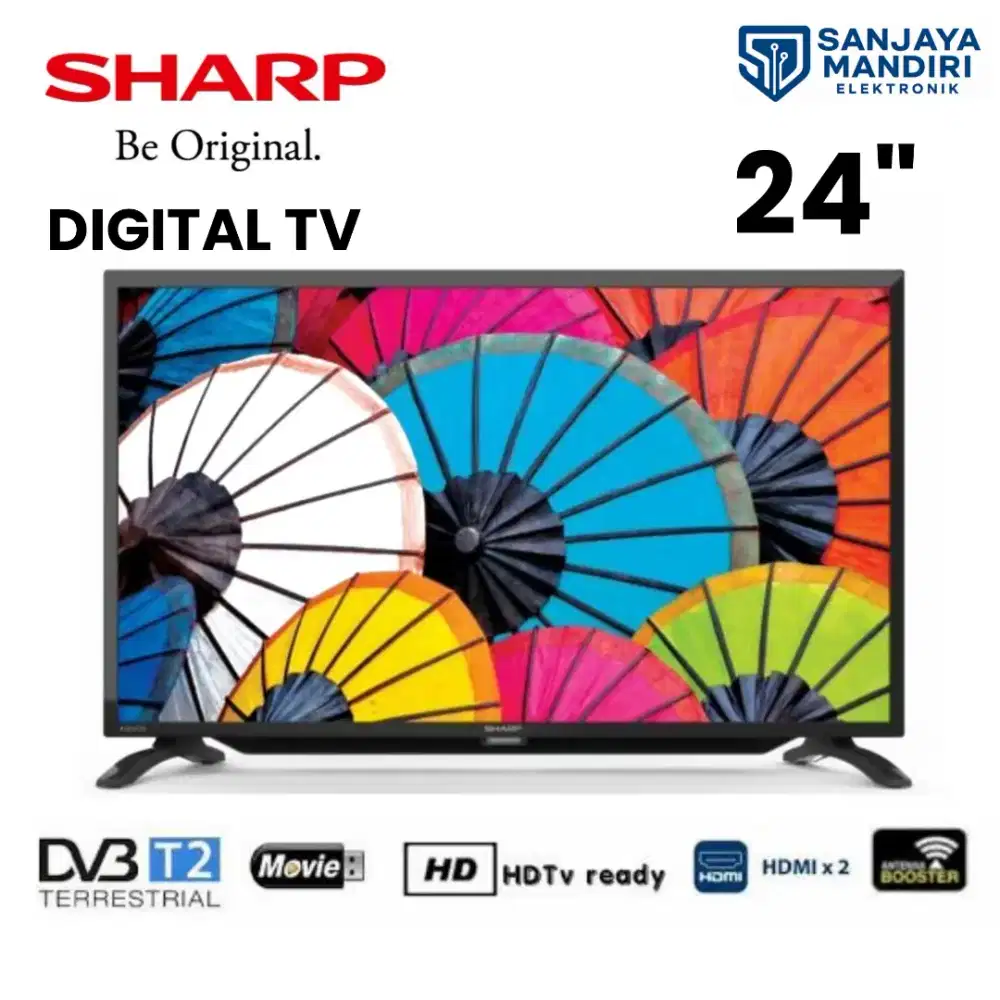SHARP LED TV 24 Inch 2T-C24GD1400i Digital TV DVB-T2 HD Ready USBMovie