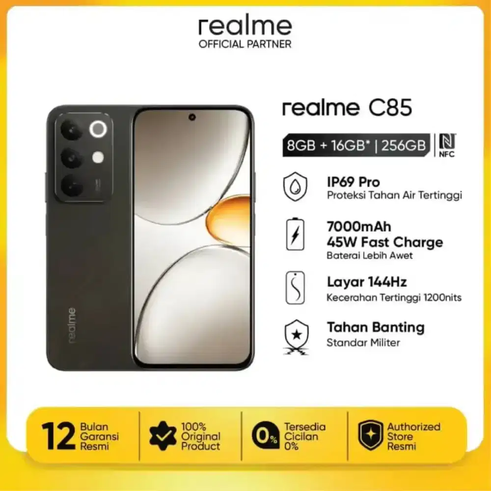 REALME C85 NFC RAM 8+16GB ROM 256GB BATERAI 7000 & TAHAN AIR