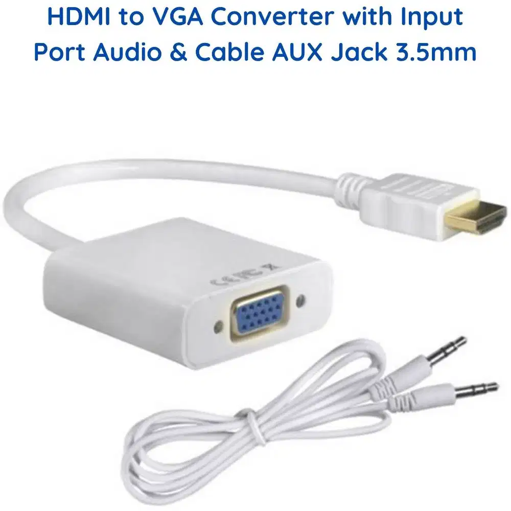 HDMI to VGA Converter with Input Port Audio and Cable AUX Jack 3.5mm