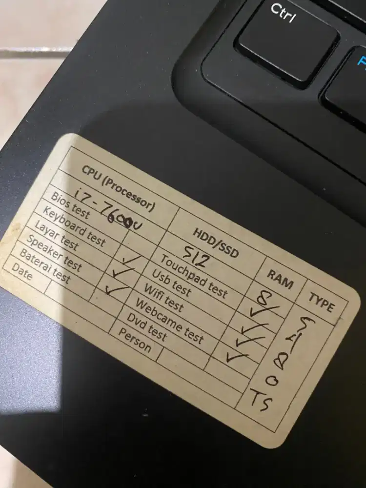 Jual laptop dell 5480TS core i7