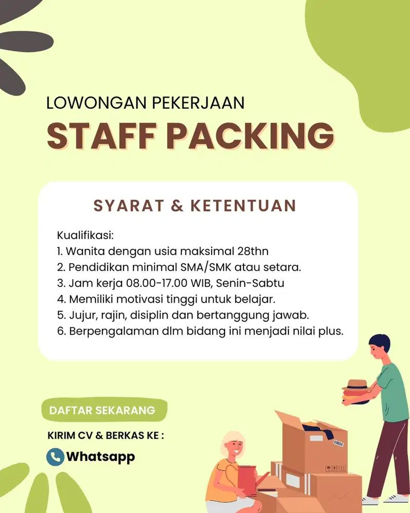 Staff Packing & Gudang