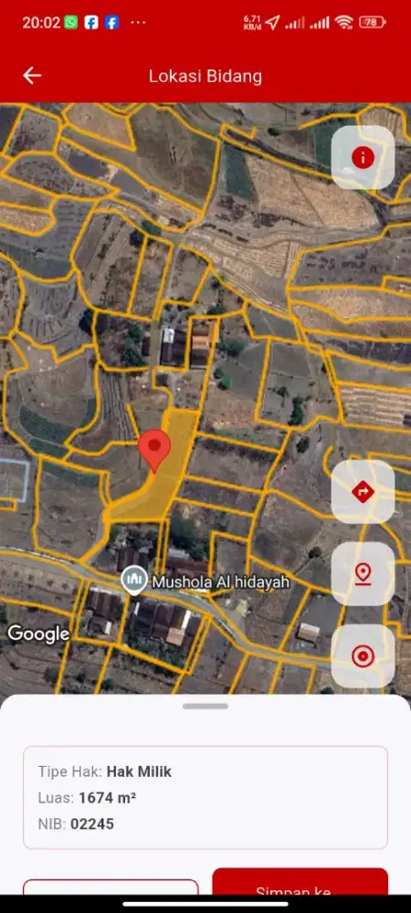 Tanah / sawah di jual