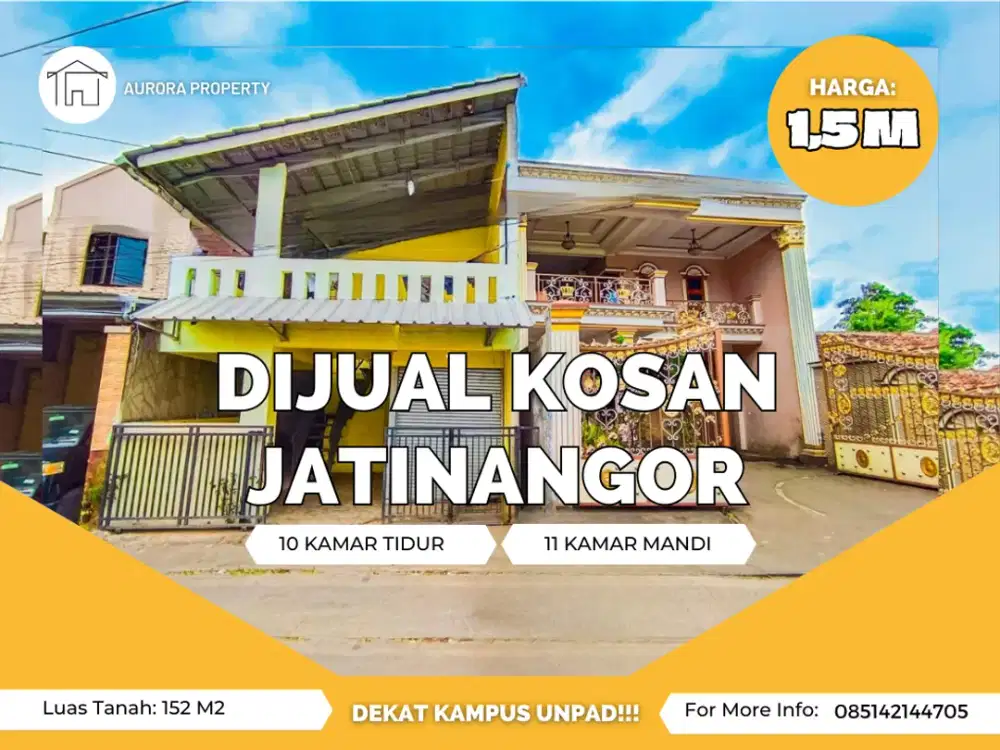 KOSAN 10 KAMAR TIDUR DIJUAL CEPAT AREA JATINANGOR DEKAT KAMPUS UNPAD