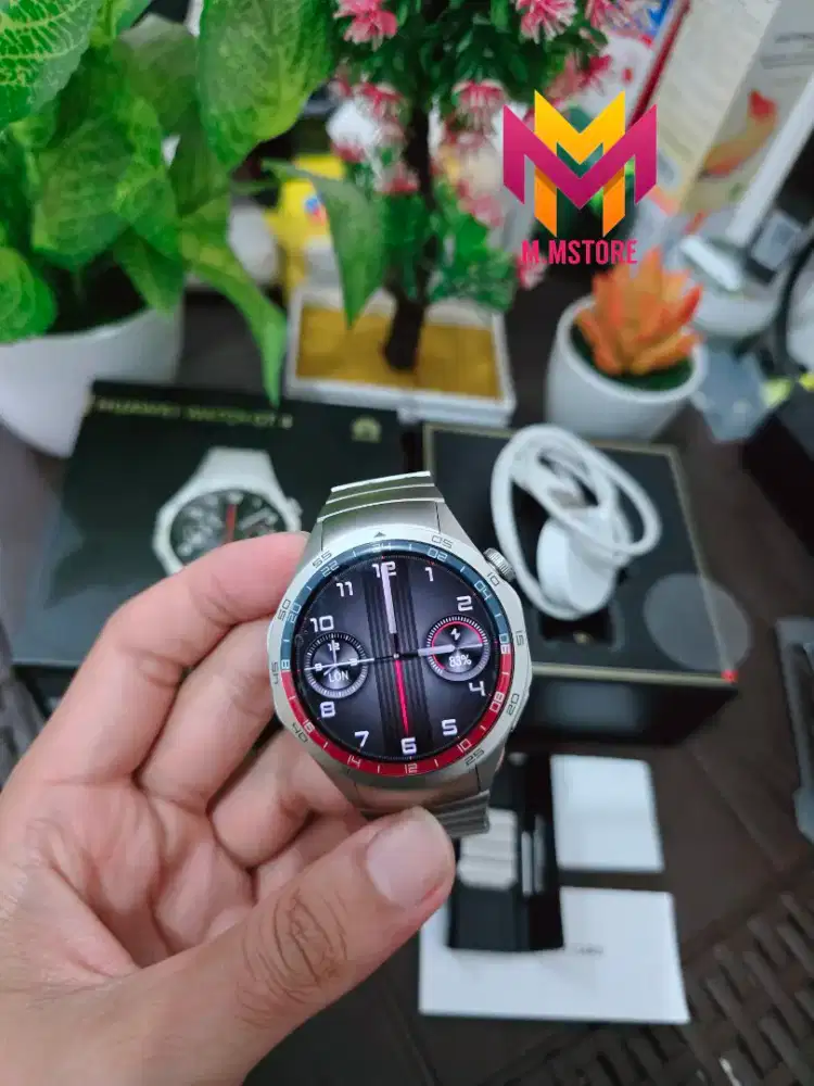 Huawei Watch GT 4 Titanium Stainless Steel Mulus Fullset Smarwatch