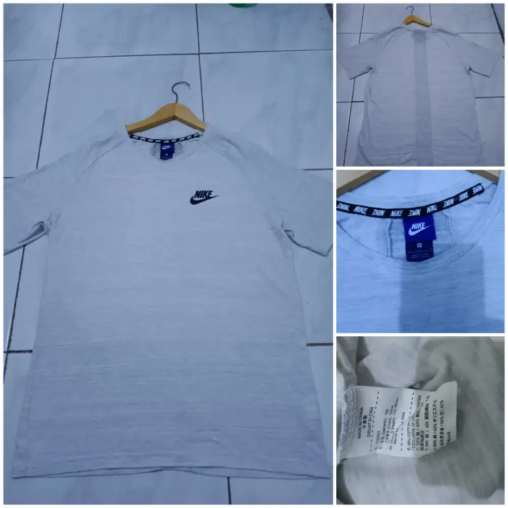 Kaos Nike putih abu