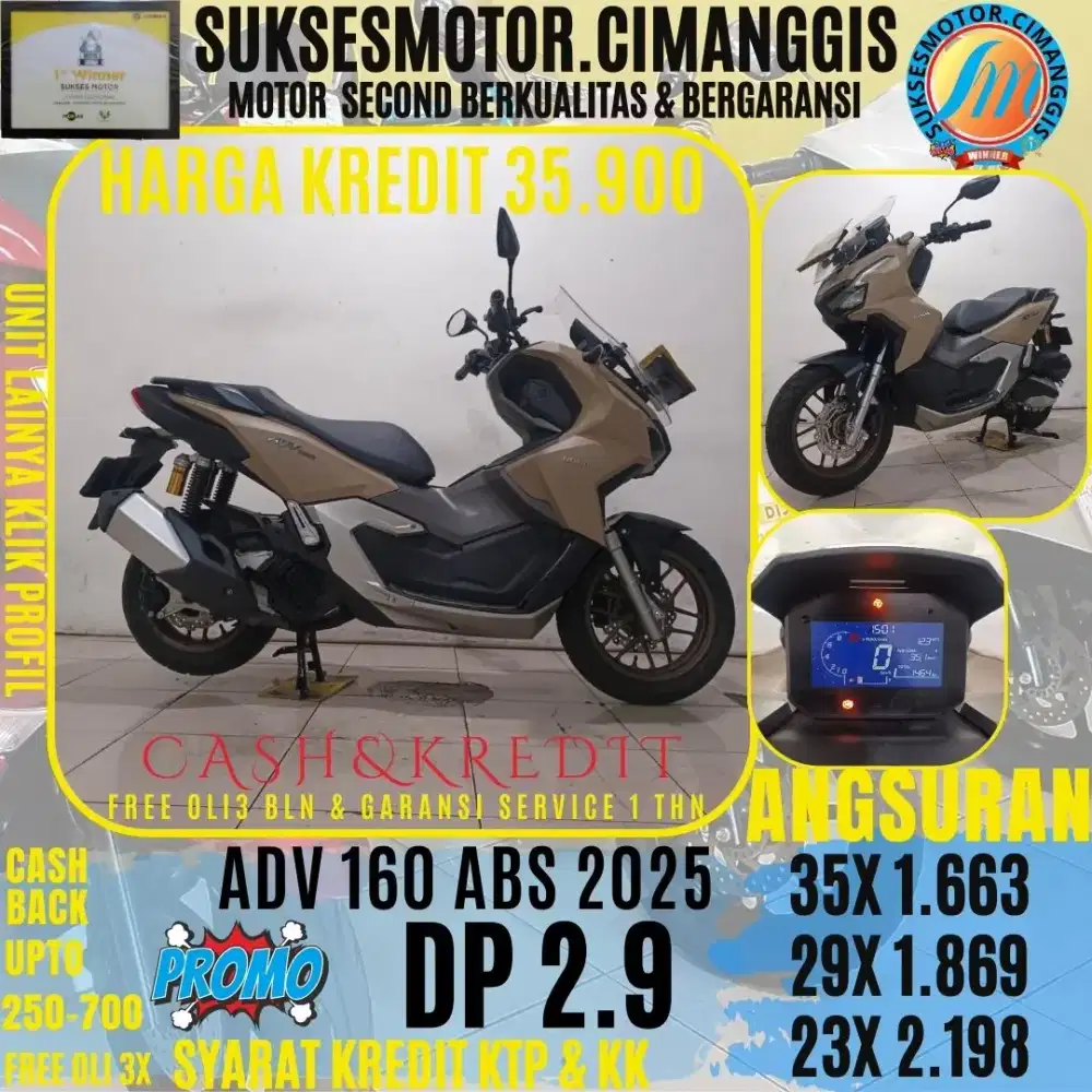 DP 2.900 ADV 160 ABS TERMURAH CASHBACK UPTO 700RBU FREE OLI3BLN