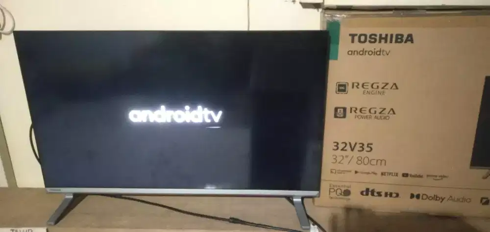 Tv Led TOSHIBA 32 Android youtube, Dgital lengkap dos & remotx