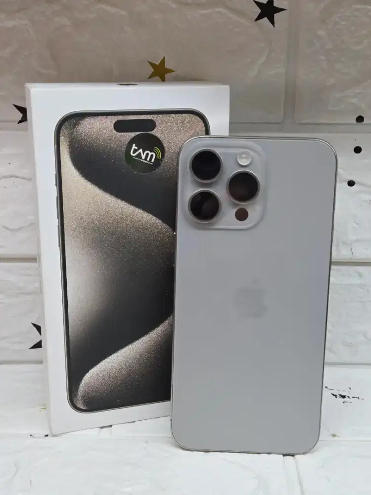 Iphone 15 pro max 256gb natural second resmi