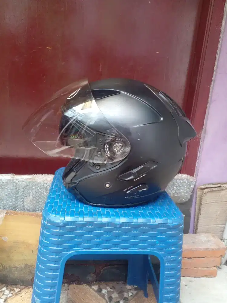 Helm kyt galaxy,double kaca,hitam doff mulus,size m