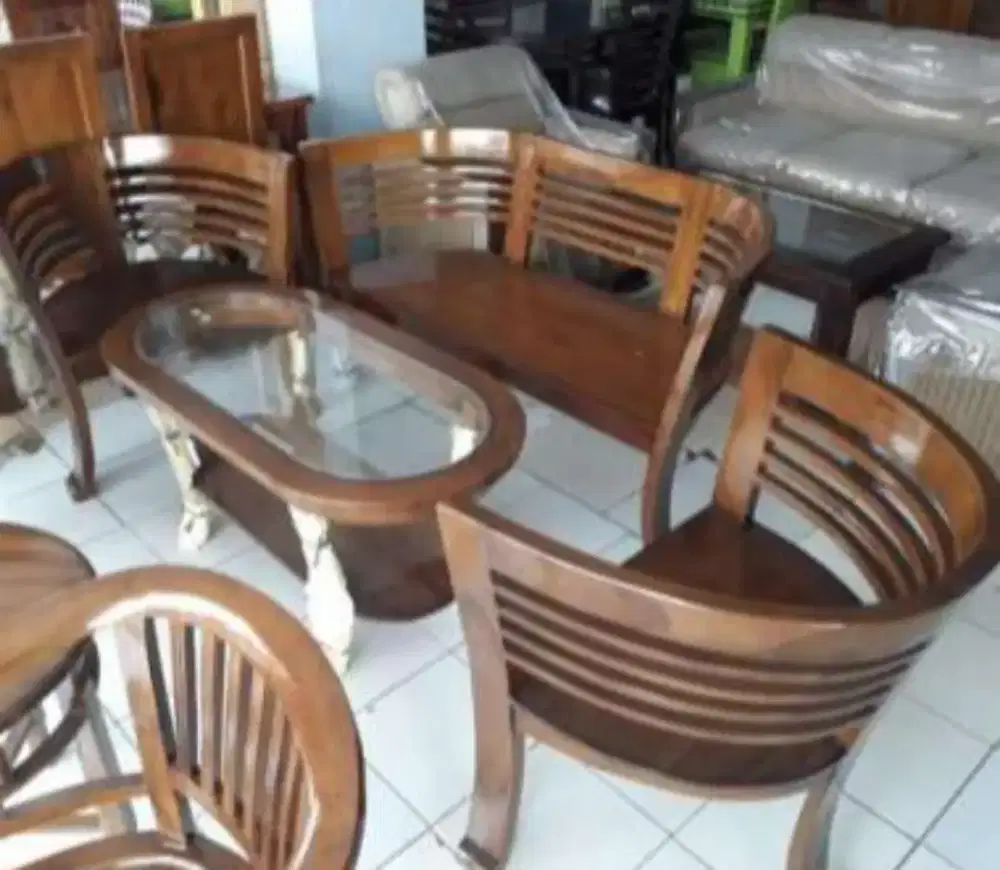 JUAL KURSI KAYU JATI ASLI 1 SET LENGKAP