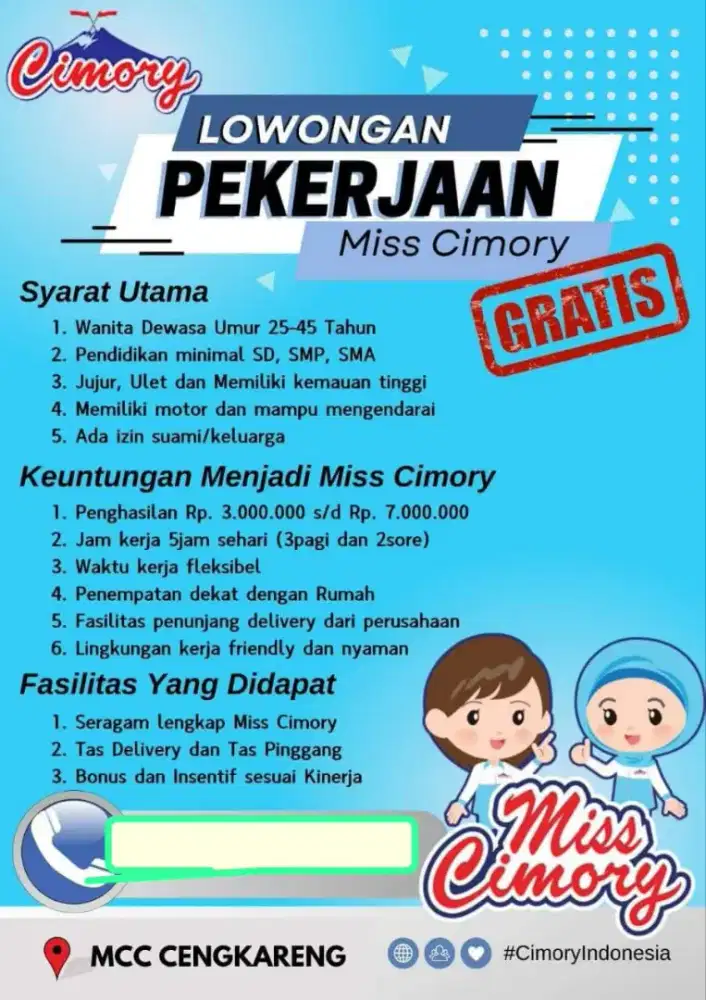 DICARI MISS CIMORY GAJI + BONUS MENARIK