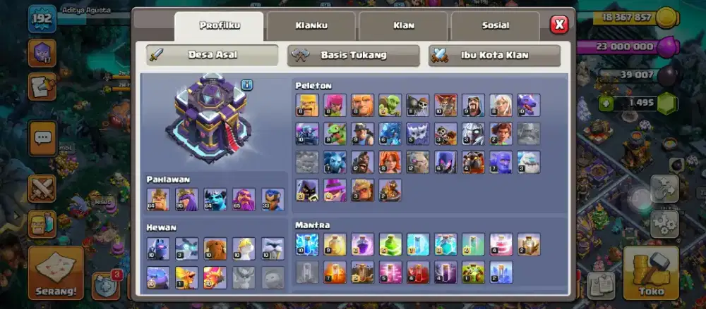 Di jual akun coc TH15