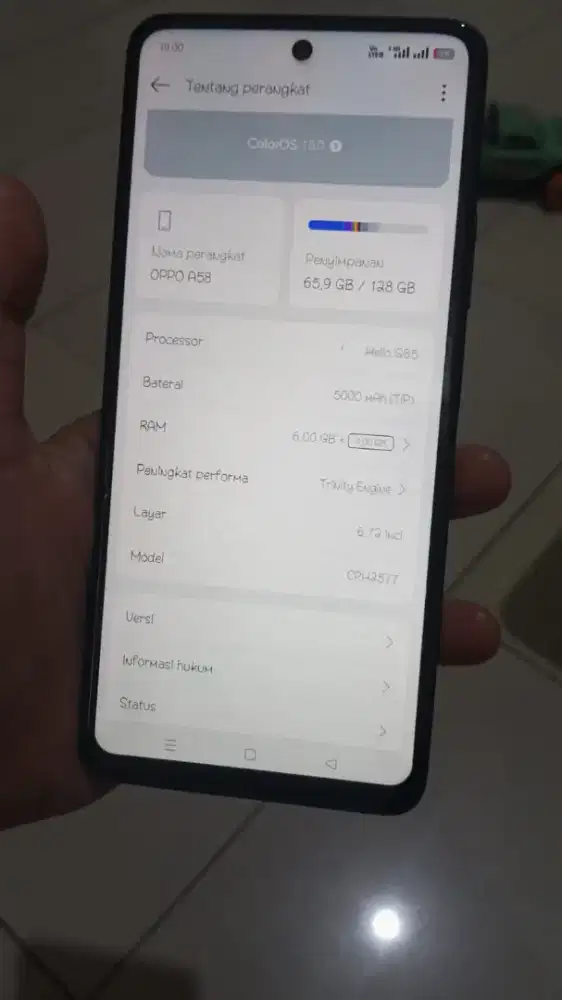 oppo a58 6/128 warna hitam