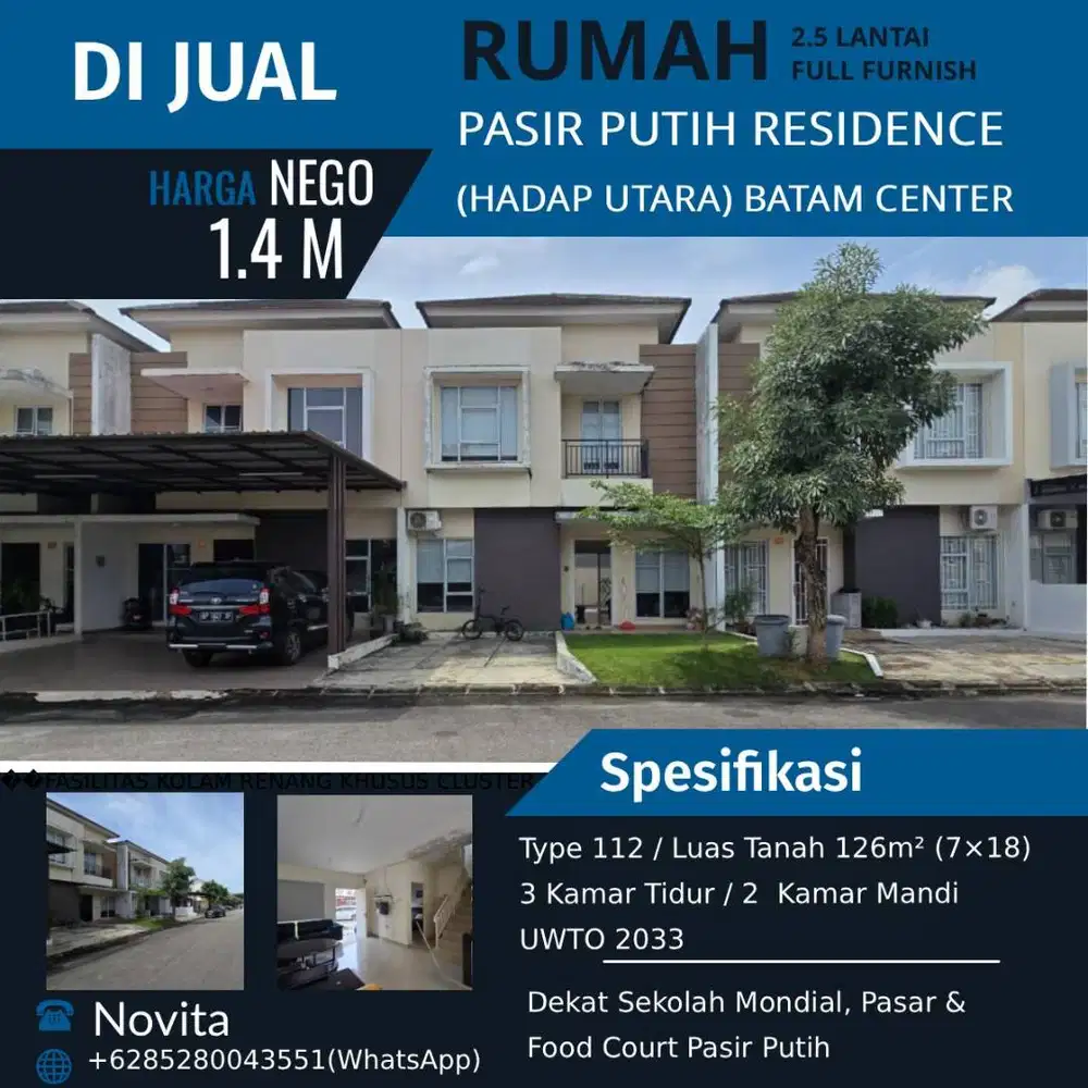 Rumah 2Lantai Siap Huni Fulfurnish PASIR PUTIH RESIDENCE