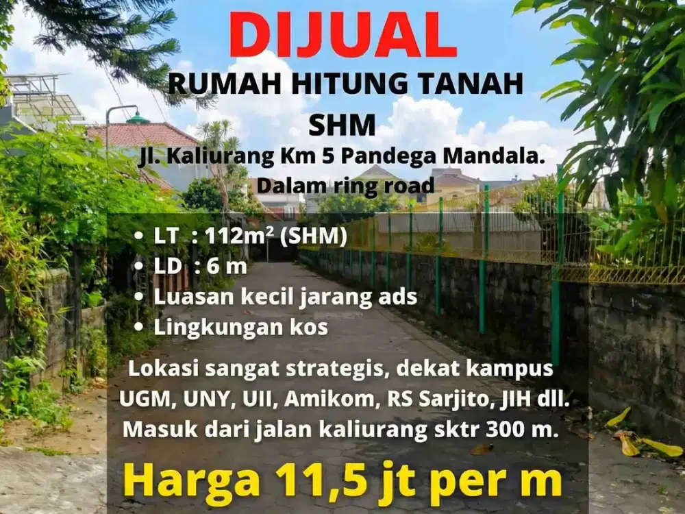 RUMAH HITUNG TANAH – RARE ITEM JAKAL KM 5
DALAM RING ROAD | LINGKUNGAN KOS PADAT