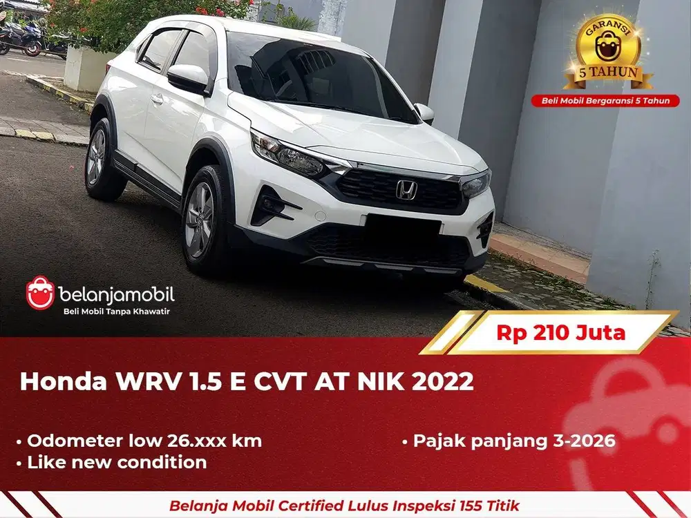 [ GARANSI 5TH ] Honda WR-V WRV WR V 1.5 E CVT AT 2022/2023