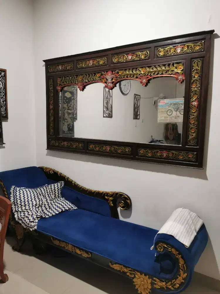 Sofa lounge Dan figur cermin JATI