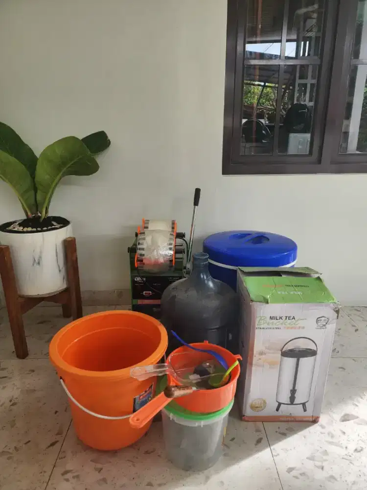 Cup sealer + set perlengkapan jualan