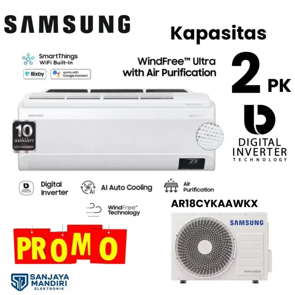 Samsung AC Split 2 PK DIGITAL INVERTER  WindFree Ultra AR18CYKAAWKNSE