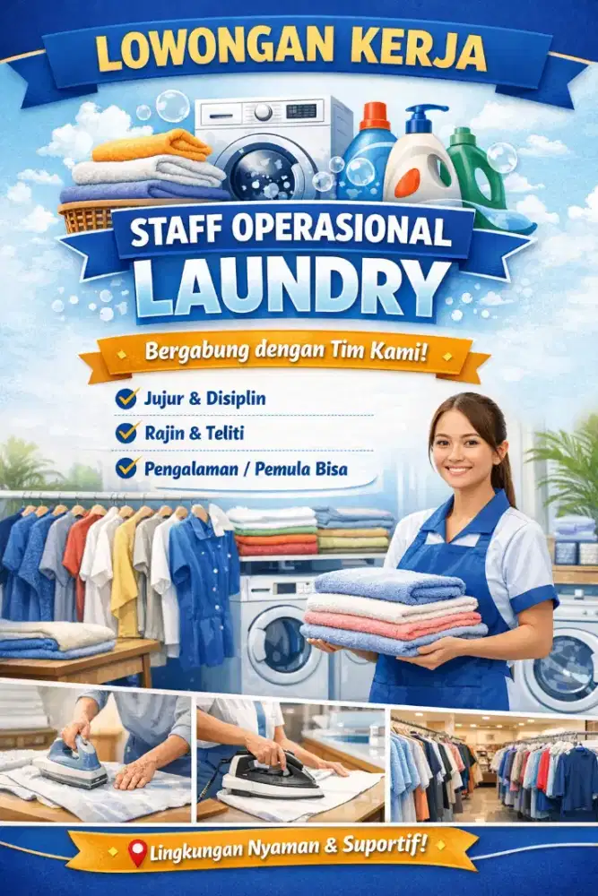 Dibutuhkan Staff Operasional Laundry