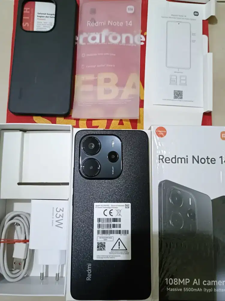 Redmi note 14 4G ram 8/256 fullset baru sebulan