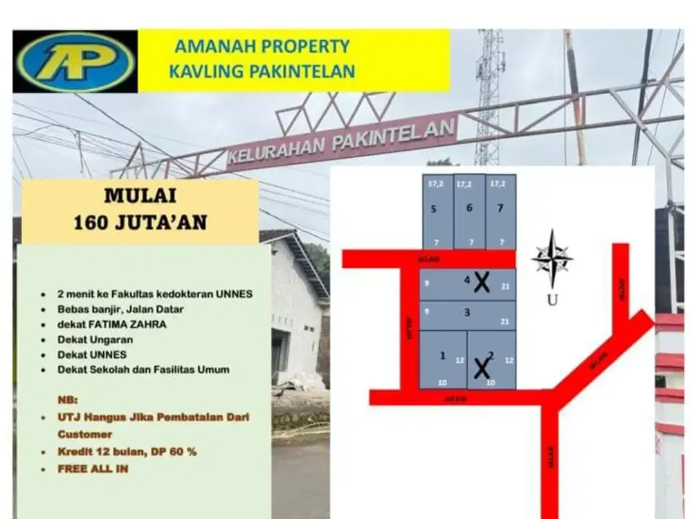 Tanah murah pakintelan bisa ditempo 1 tahun tanpa bunga