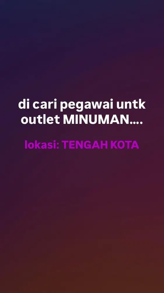 pegawai untk outlet minuman