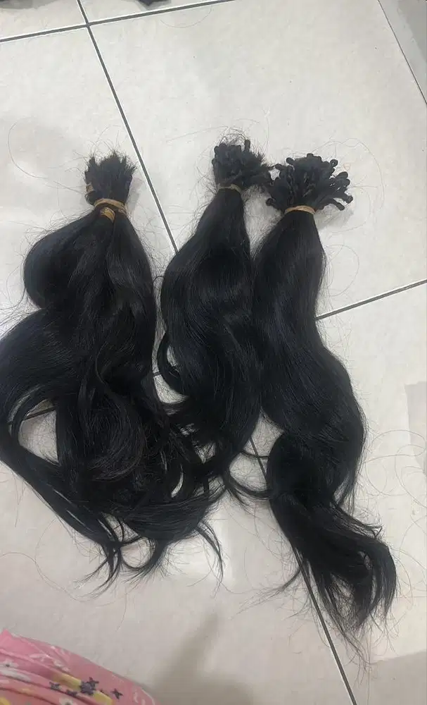 Rambut sambung , extension rambut , rambut asli