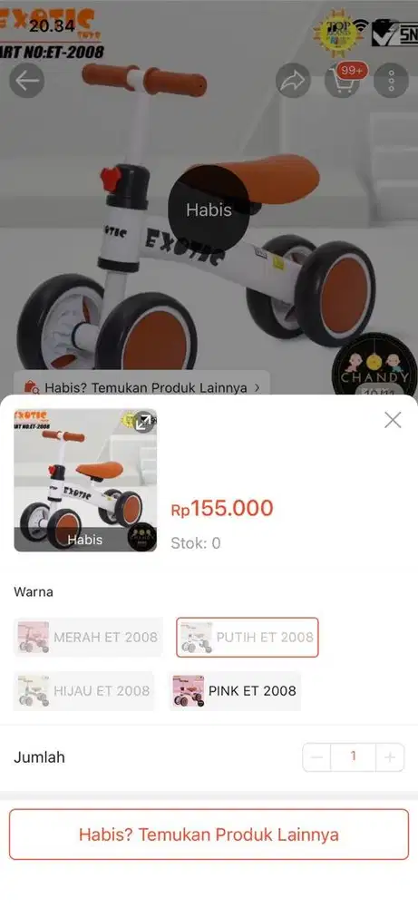 Sepeda anak exotic baru warna putih