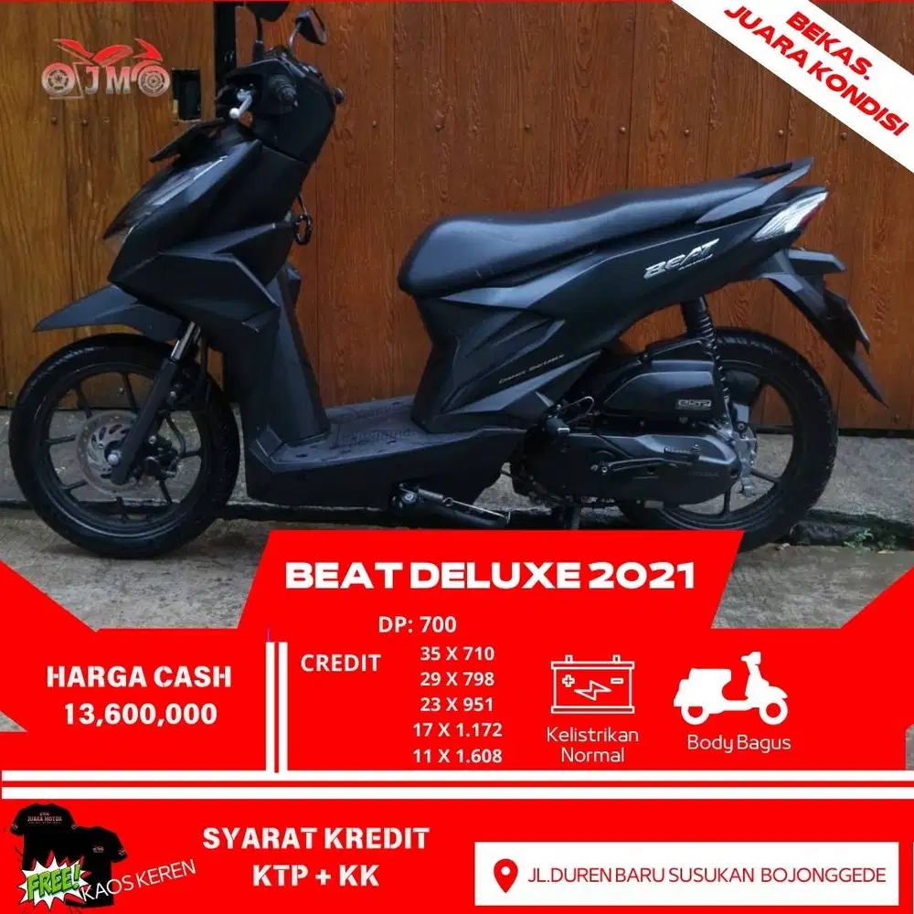 HONDA BEAT DELUXE TAHUN 2021 LIKE NEW DP 700 ANGSURAN RINGAN