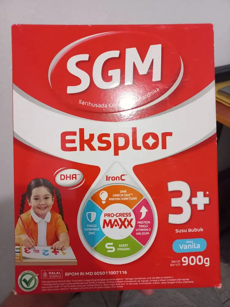SGM Eksplor 3+ Vanila 900gr – Susu Pertumbuhan Anak 3 Tahun ke Atas