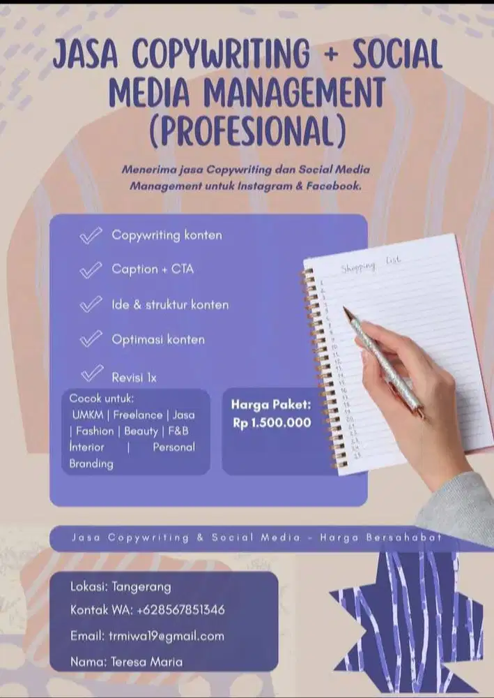 Jasa Copywriting & Social Media Management