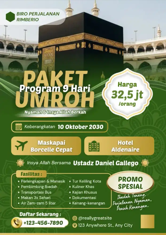 Jasa Desain Brosur Umroh & Haji Custom  Desain