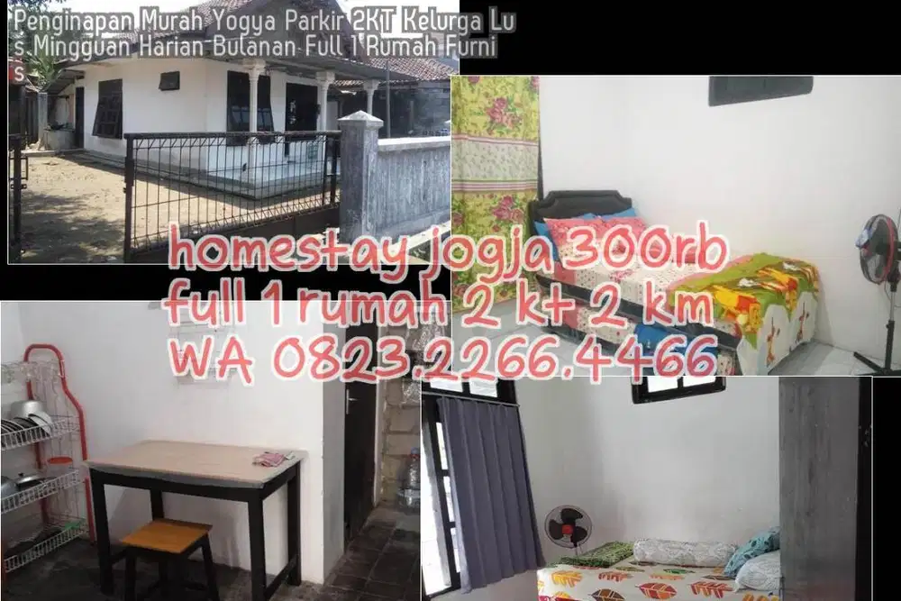 Penginapan Murah Yogya Parkir 2KT Kelurga Lus Mingguan Harian Bulanan